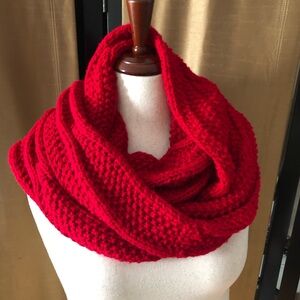 Vibrant Red Knit Scarf